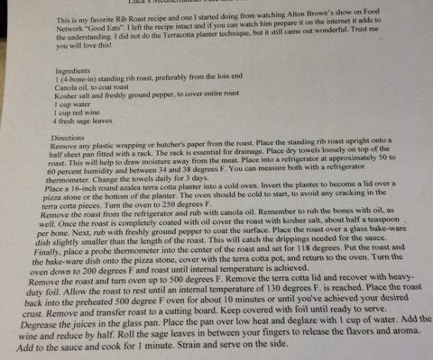 What’s Cooking with Luca Paris.  Rib Roast Recipe.WKBK 12.14.17